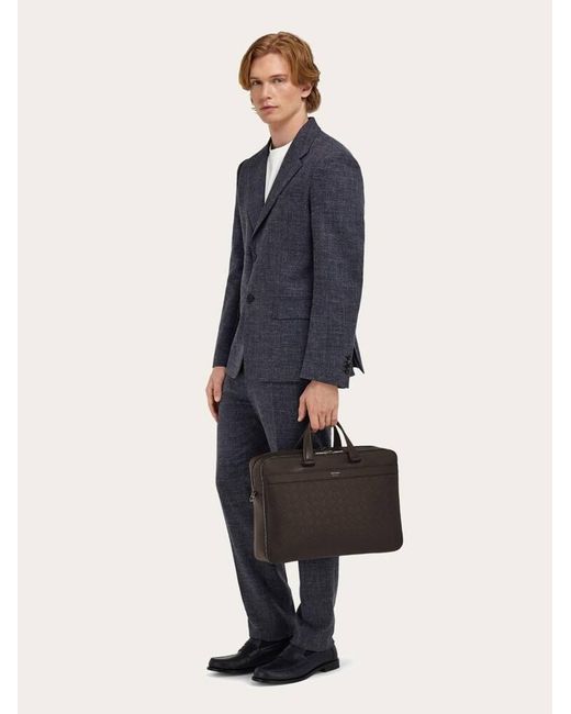 Ferragamo Black Monogram Briefcase for men