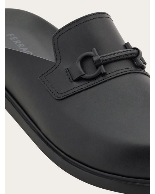 Ferragamo White Gancini Ornament Mule for men