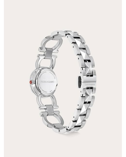 Donna Orologio Double Gancini Stud di Ferragamo in White