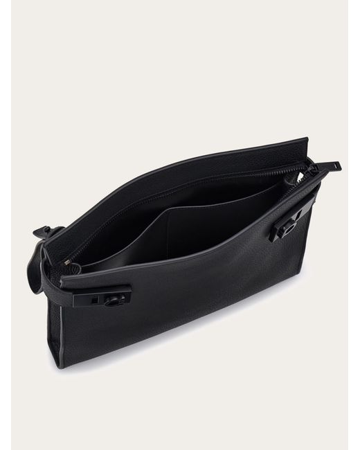 Ferragamo Black Pouch With Hug Buckle for men