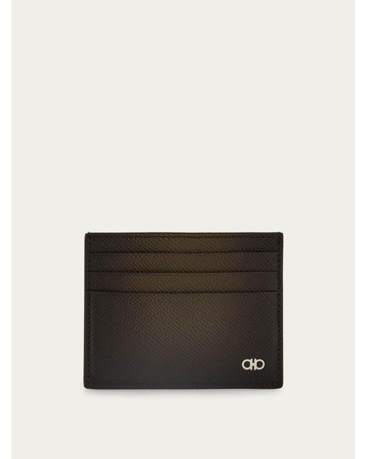 Ferragamo Green Micro Gancini Credit Card Holder for men
