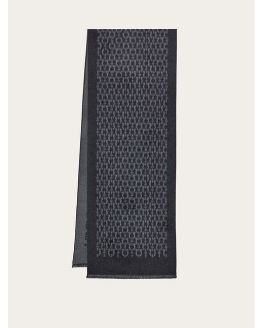 Ferragamo Blue Gancini Silk Scarf for men