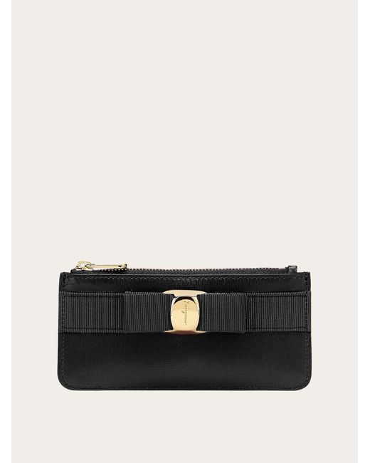 Ferragamo White Vara Bow Credit Card Holder