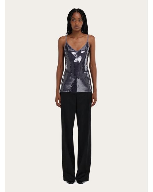 Ferragamo Blue Sequined Vest