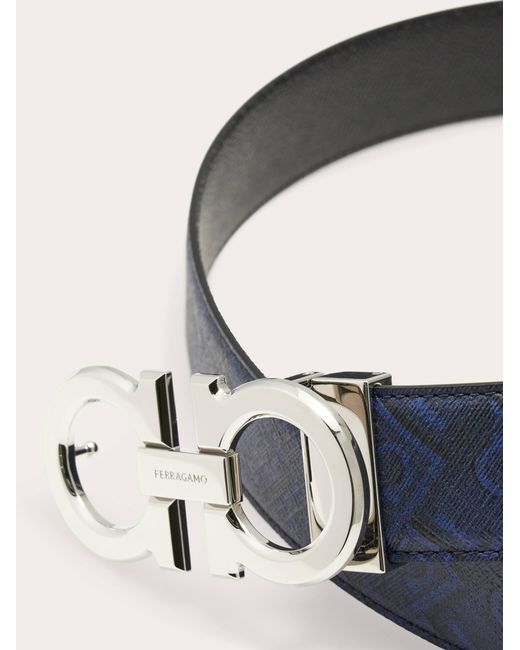 Ferragamo White Reversible And Adjustable Gancini Belt for men