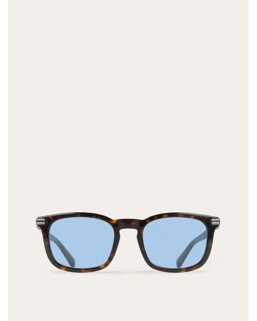 Ferragamo Blue Rectangular Frame Sunglasses for men