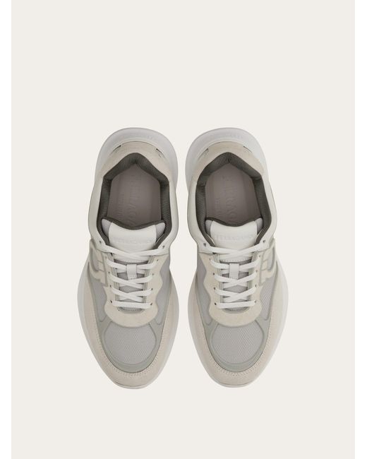 Ferragamo Herren Low-Top-Sneaker Mit Gancini-Ornament Größe in White für Herren