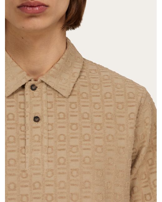 Ferragamo Natural Monogram Polo Shirt for men