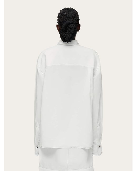 Ferragamo White Shirt With Contrasting Seams