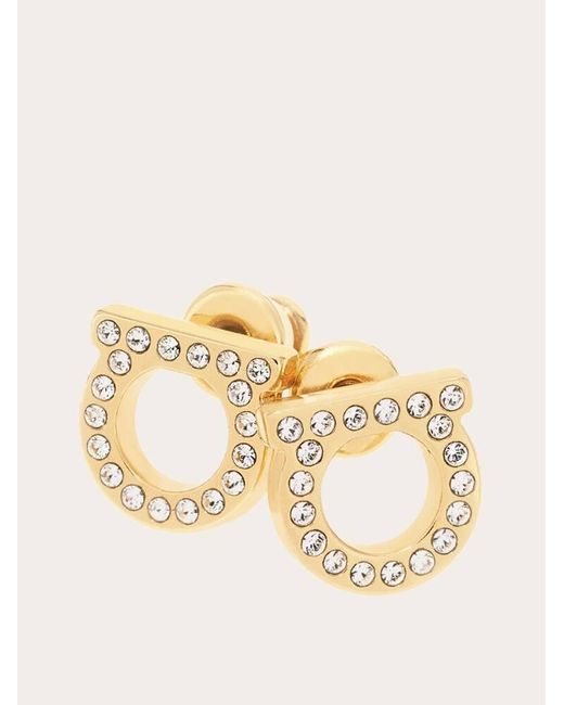 Ferragamo Metallic Stud Strass Earrings