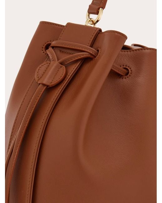 Ferragamo Brown Hug Bucket Bag