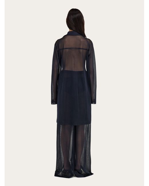 Ferragamo Blue Jersey Duster