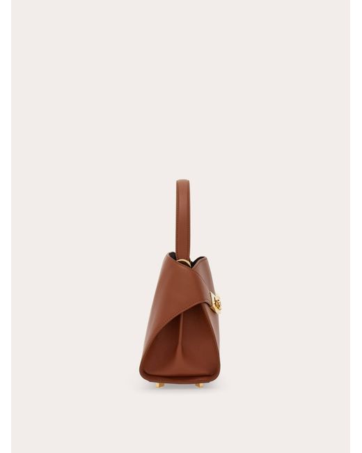 Ferragamo Brown Hug Soft Bicolor Handbag (Xs)
