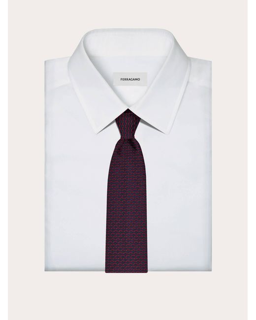 Ferragamo Purple Archi Print Silk Tie for men