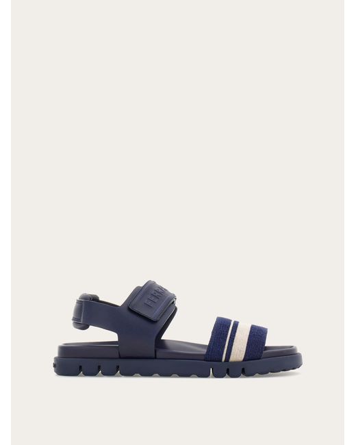 Ferragamo Blue Sandal With Velcro Fastening for men