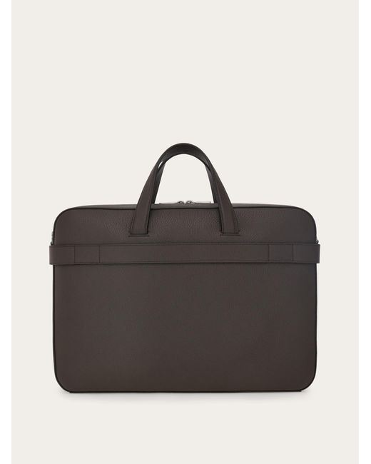 Ferragamo Black Briefcase With Hug Buckle (M) for men