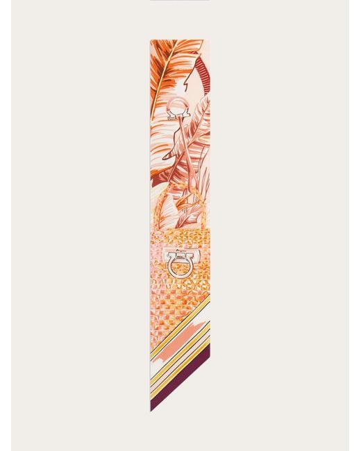 Ferragamo White Felini Print Silk Mini Bandeau