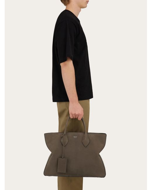 Hommes Sac Cabas Star-Shaped (L) Gris Ferragamo pour homme en coloris Brown