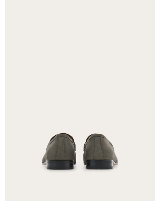 Ferragamo Gray Moccasin With Gancini Ornament .5 for men