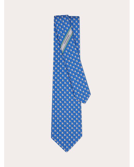 Ferragamo Blue Mallard Print Silk Tie for men