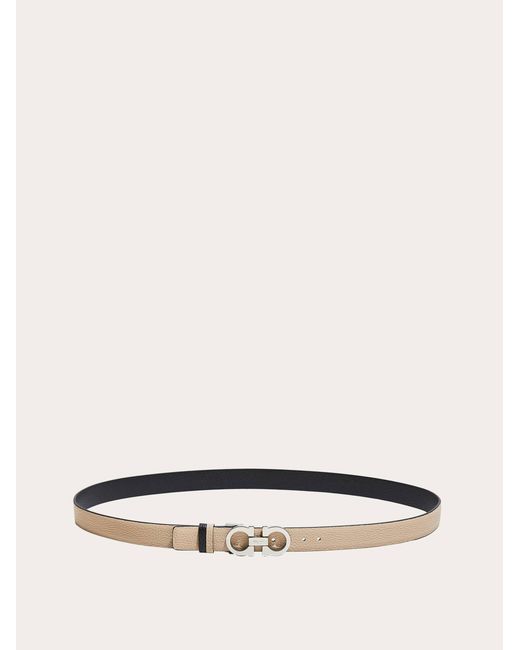 Ferragamo Natural Reversible And Adjustable Gancini Belt