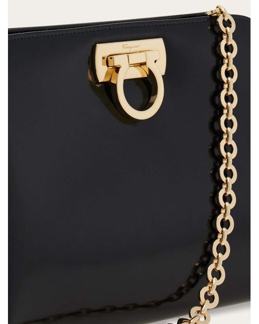 Ferragamo Black Diana Clutch