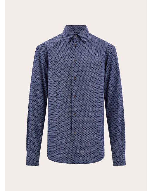 Ferragamo Blue Monogram Shirt for men