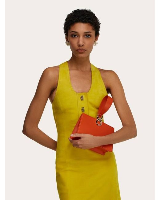 Ferragamo Orange Mini Clutch
