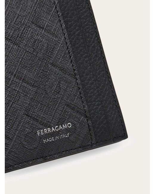 Ferragamo Black Monogram Credit Card Holder for men