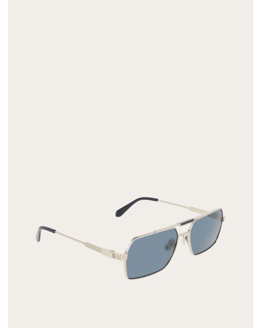Ferragamo Blue Rectangular Frame Sunglasses for men