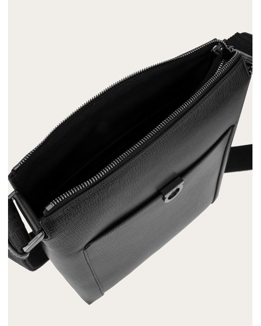Ferragamo Black Gancini Crossbody for men