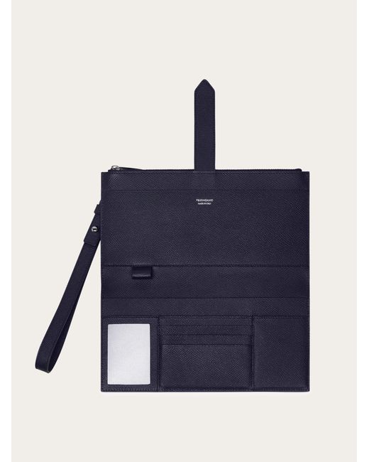 Ferragamo Blue Gancini Document Holder for men
