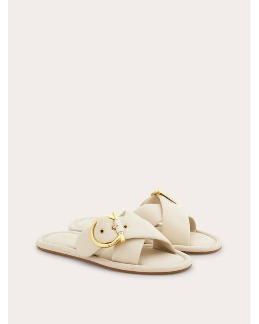 Ferragamo Natural Gancini Ornament Slide
