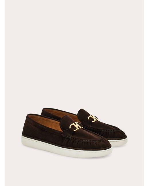 Ferragamo White Gancini Ornament Loafer