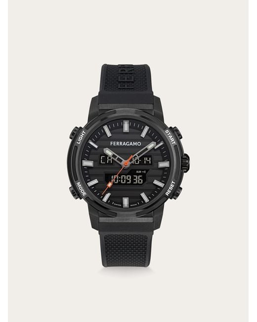Ferragamo Black Sport Anadigit Watch for men