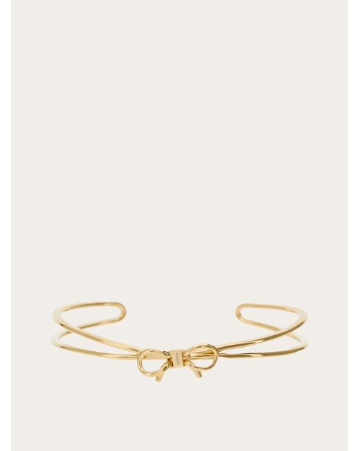 Ferragamo Natural Bangle With Bow (S/M)