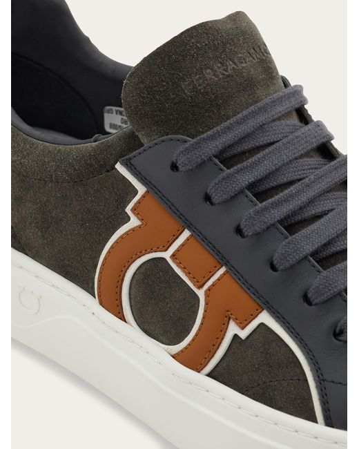 Ferragamo White Gancini Sneaker for men