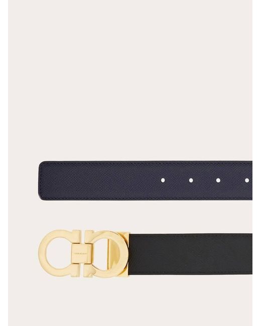 Ferragamo White Reversible And Adjustable Gancini Belt for men