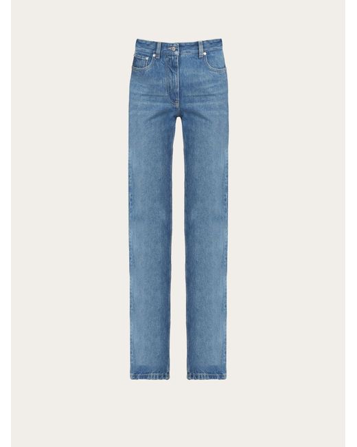 Ferragamo Blue Women 5 Pocket Jeans