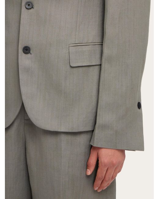 Ferragamo Green Single Breasted Tailored Blazer for men