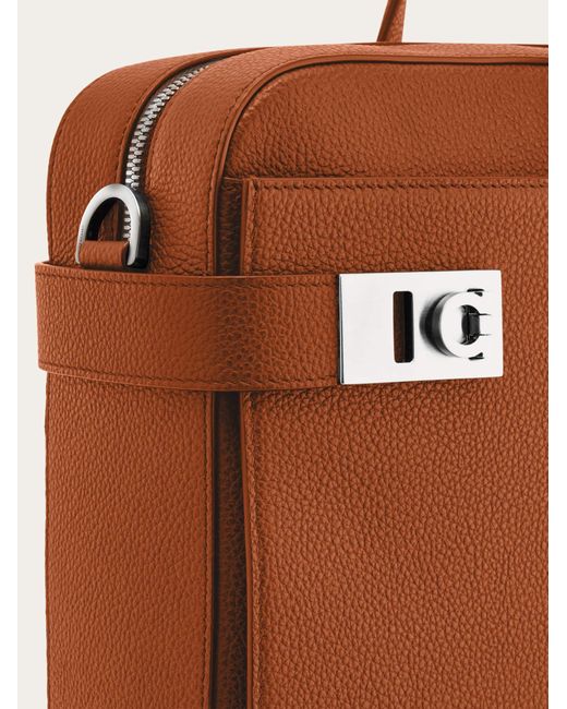 Ferragamo Brown Briefcase With Hug Buckle (M) for men