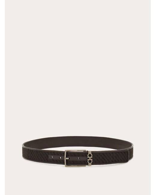 Ferragamo White Reversible And Adjustable Gancini Belt for men