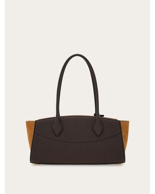 Ferragamo White New Studio Soft Bag East West (M)