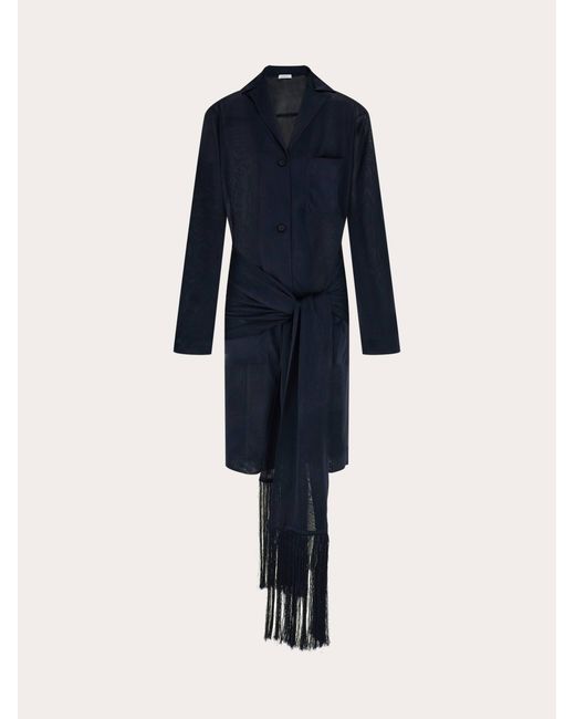 Ferragamo Blue Jersey Duster