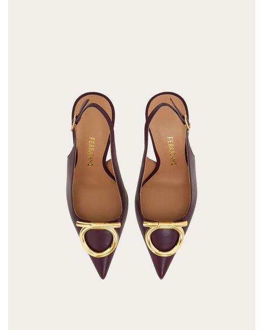 Ferragamo Pink Maxi Gancini Slingback Pump .5