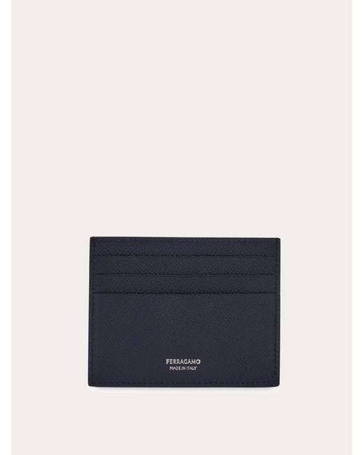 Ferragamo Blue Gancini Credit Card Holder for men