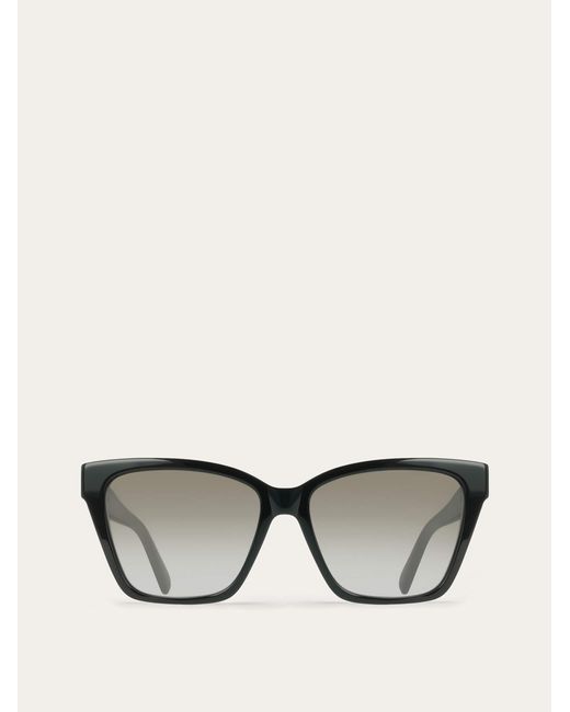 Ferragamo Black Rectangular Frame Sunglasses