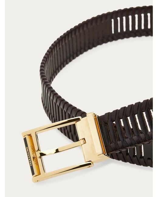Ferragamo White Adjustable Belt for men