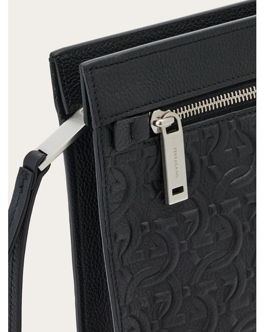 Ferragamo Black Gancini Clutch for men