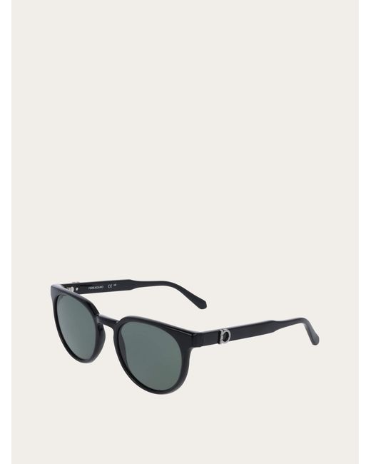 Ferragamo Green Round Frame Sunglasses for men